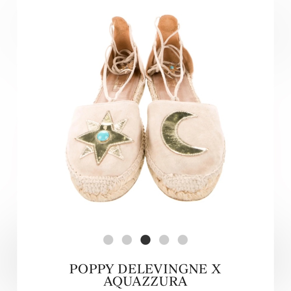 Aquazzura x Poppy Delevingne Midnight Flat Espadrilles